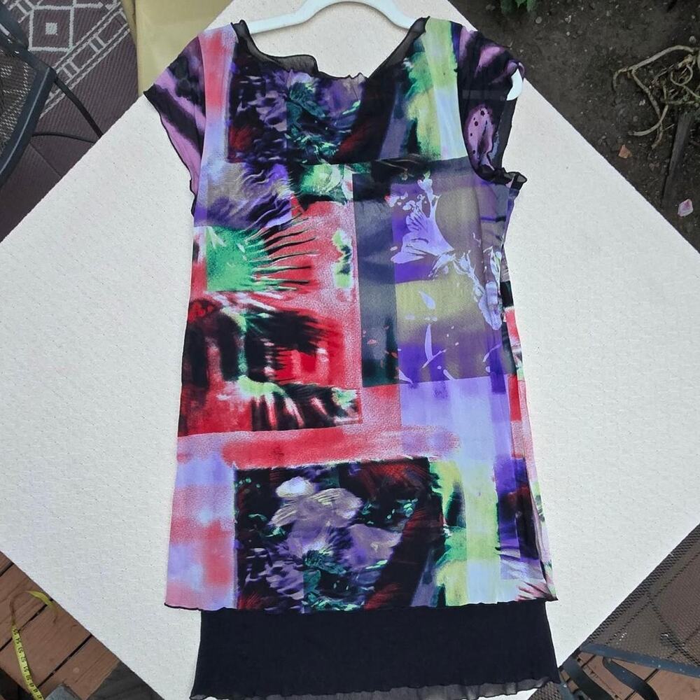 Motto abstract mesh dress made